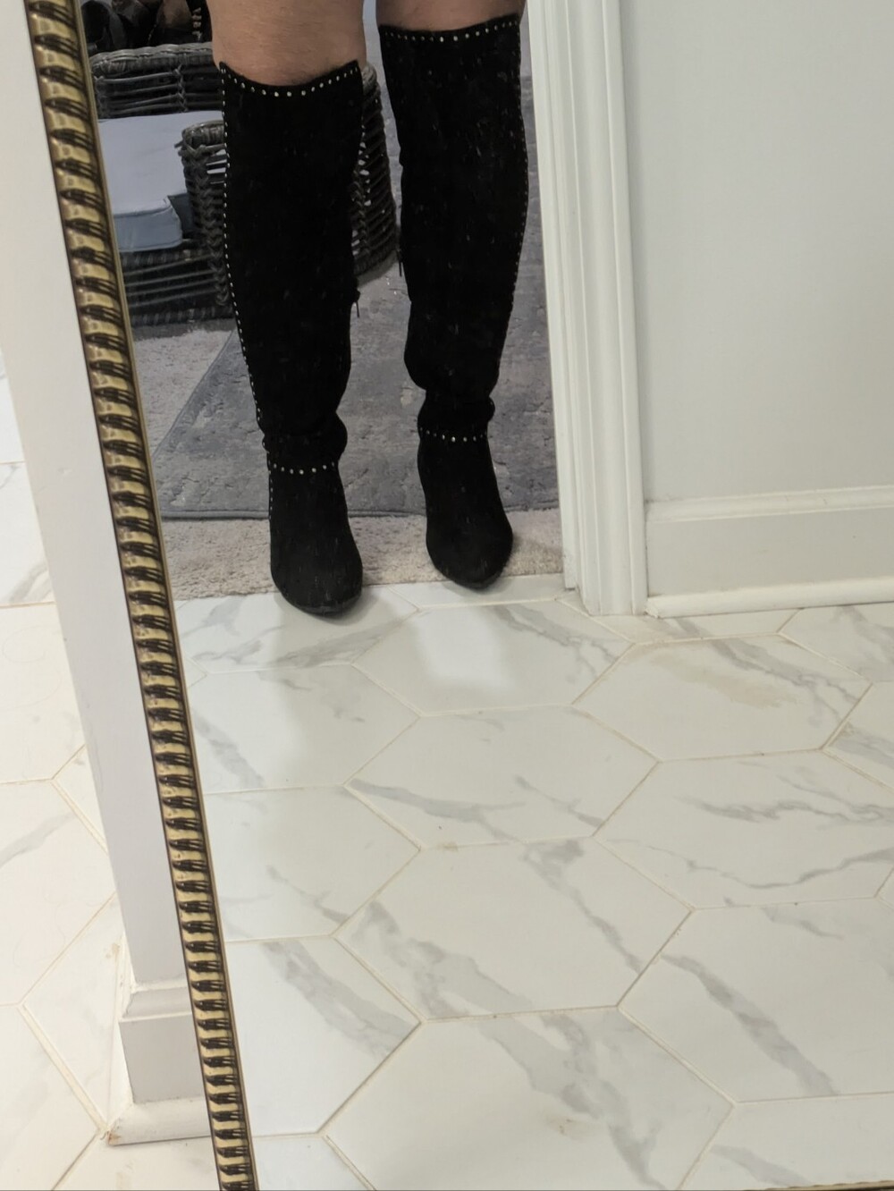 Over-the-Knee Studded Block Heel Boots - Picture 8 of 17